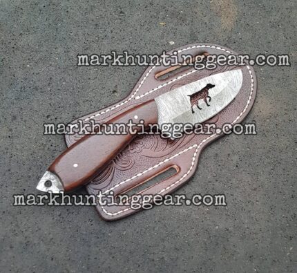 Custom Handmade Damascus Steel Cowboy Skinner Knife