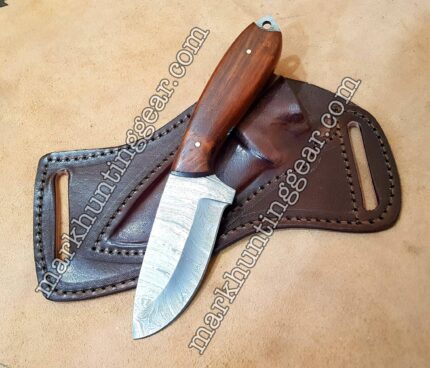 Custom Handmade Damascus Steel Cowboy Skinner Knife...