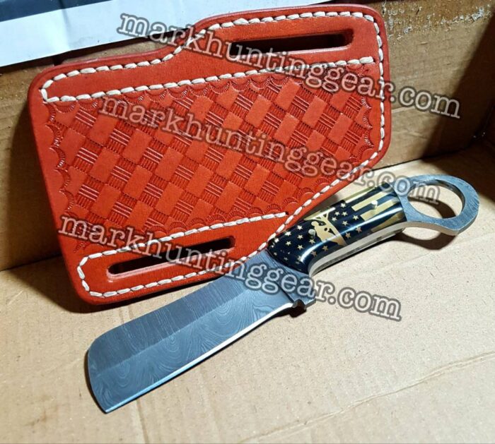 Custom Handmade Damascus Steel Bull Cutter Knife... - Image 1