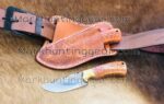 Custom Handmade Resp Steel Cowboy Skinner Knife Comes With Cross Drow Leather Sheath... - Image 2