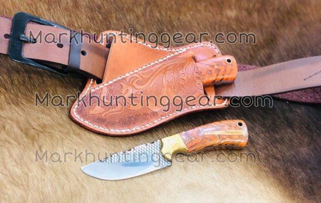 Custom Handmade Resp Steel Cowboy Skinner Knife Comes With Cross Drow Leather Sheath... - Image 2