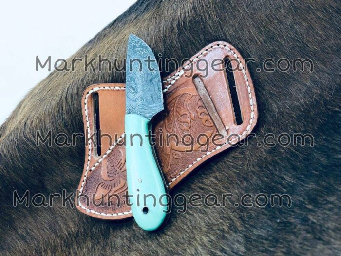 Custom Handmade Damascus Steel Cowboy Skinner Knife. - Image 2