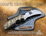 Custom Lineman Knife Made with Damascus Steel Ram Horn Handel.