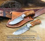 Custom Handmade Resp Steel Cowboy Skinner Knife Pair Comes With Cross Drow Leather Sheaths …