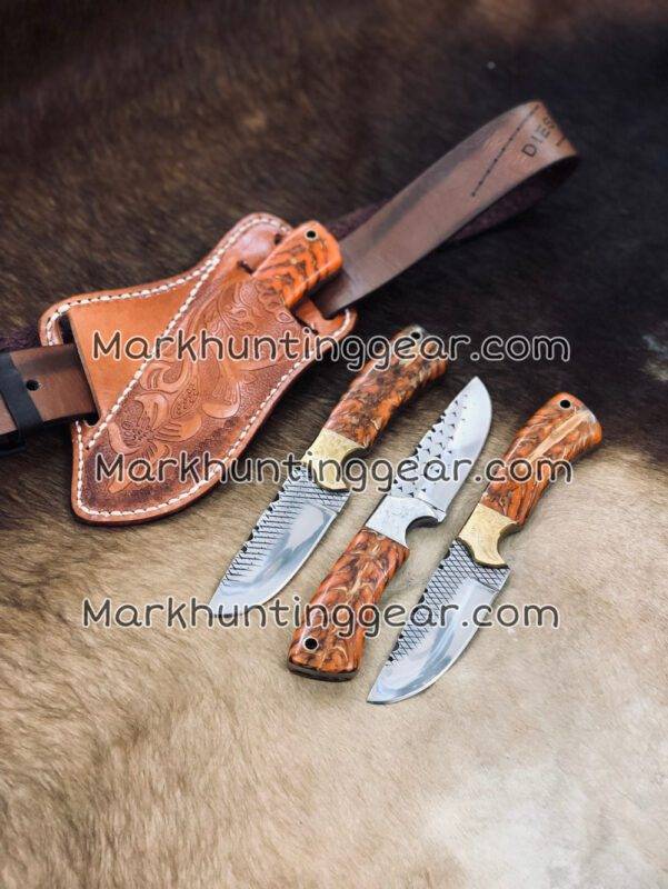 9CD65F16-E99D-4B0F-A376-5AA9D059B50F Custom Handmade Resp Steel Cowboy Skinner 4 piece Knife Set... - Image 1