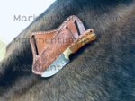 Custom Handmade Resp Steel Cowboy Skinner Knife Comes With Cross Drow Leather Sheath... - Image 3