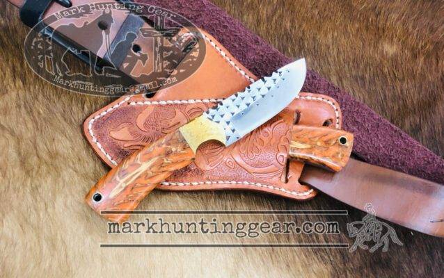 D69CE7FA-7081-40C2-9463-DB4811DC2AFB Custom Handmade Resp Steel Cowboy Skinner Knife Comes With Cross Drow Leather Sheath... - Image 1