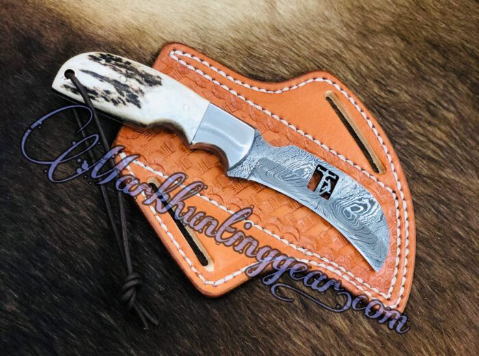 Custom Handmade Damascus Steel Hawkbill Lineman Knife.. - Image 1