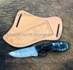 Custom Handmade Damascus Steel Cowboy Skinning Knife.