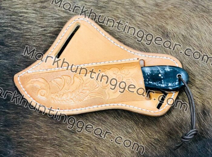 Custom Handmade Damascus Steel Cowboy Skinning Knife. - Image 3