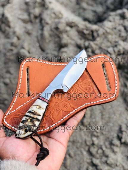 Custom Handmade 440c Stainless Steel mirror polished blade Cowboy Skinner knife…
