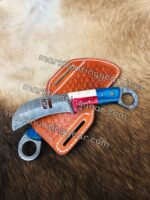 Texas Flag Handel Hawkbill Custom Lineman Knife Pair. - Image 2