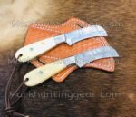 Custom Handmade Damascus Steel Hawkbill Knife Pair...