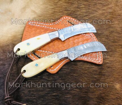 Custom Handmade Damascus Steel Hawkbill Knife Pair...