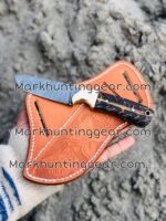 Pinecone Handel Damascus Steel Cowboy Skinner Knife. - Image 2