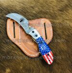 IBEW Hawkbill Knife Custom Handmade  Damascus Steel - Image 2