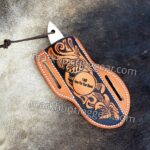 Cowboy Skinner Knife Custom Handmade Leather sheath With I will Engrave your Brand Name or initial - Image 2