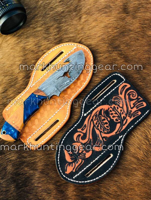Long Horn Cut Out Blade Custom Made Gut Hook Skinner Knife. - Image 1