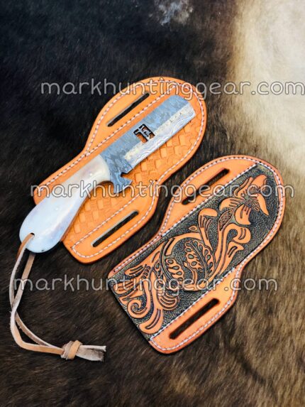 Lineman Emblem Cut Out Custom Handmade Bull Cutter Knife.