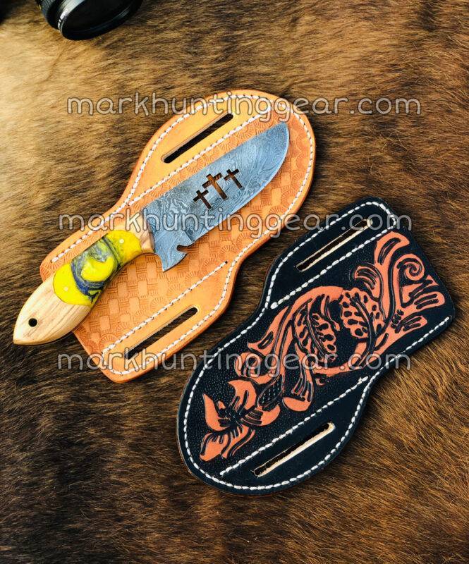 494A6EE2-3D4D-48AC-A1A5-1EA3F01BA718 Custom Handmade Damascus Steel Skinner Knife For Cowboy with leather Sheath. - Image 1