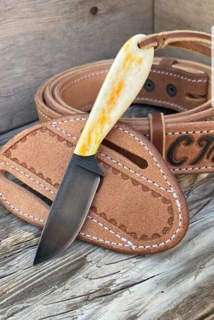 Custom Handmade Real Resp Steel Cowboy Skinner Knife.