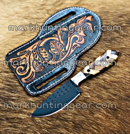 Black Powder Coated Blade Resp Steel Cowboy Skinner Knife