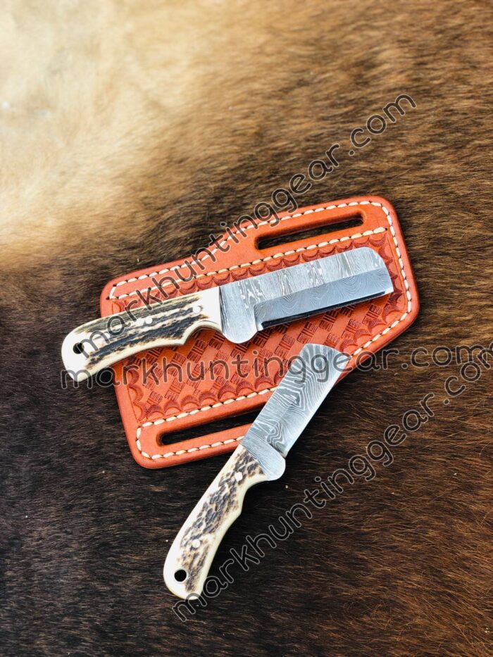 CUSTOM HANDMADE COWBOY BULL CUTTER KNIFE Set WITH LEATHER SHEATH - Image 1