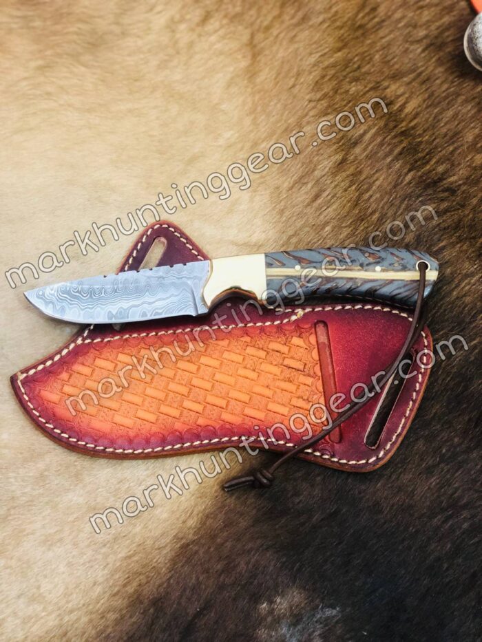 Custom Handmade Damascus Steel Cowboy Knife - Image 1