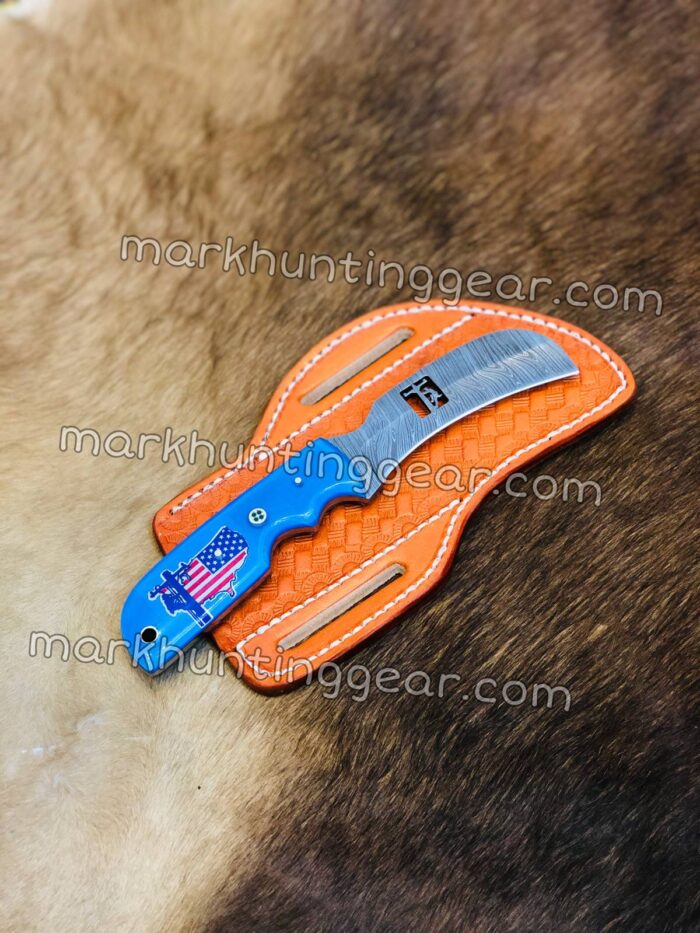 Custom Handmade Damascus Steel Lineman Knife - Image 1