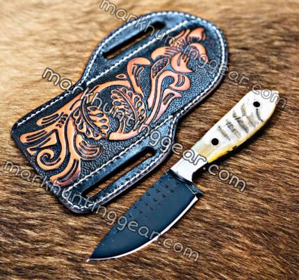 Custom Handmade Resp Steel Cowboy Knife With Leather Sheath