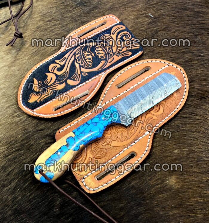 Custom Handmade Damascus Steel Cowboy Knife Bull Cutter. - Image 1