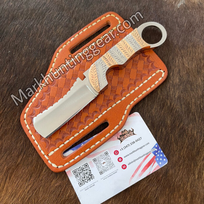 Custom Made 440c High Carbon Stainless Steel Fixed Blade Bull Cutter knife - Image 1