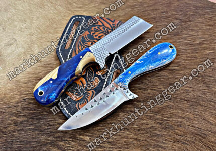 BUY ONE Skinner Knife GET ONE FREE Bull Cutter Knife With Leather Sheaths