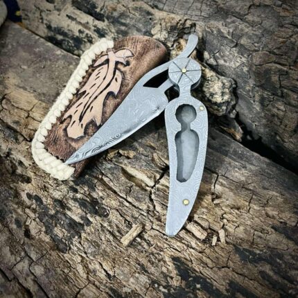 Custom Handmade Damascus Steel Pocket Knife