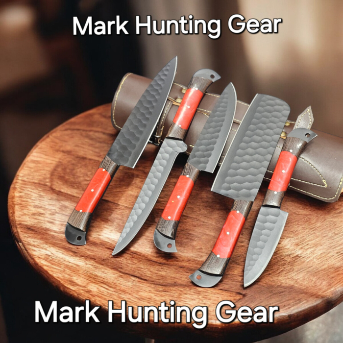 Mark Hunting Gear: 5-Piece Premium Custom Handmade Kitchen Knife Set - Image 1