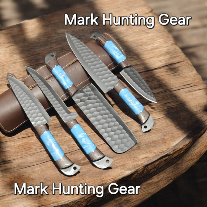 Mark Hunting Gear: 5-Piece Premium Custom Handmade Kitchen Knife Set - Image 1
